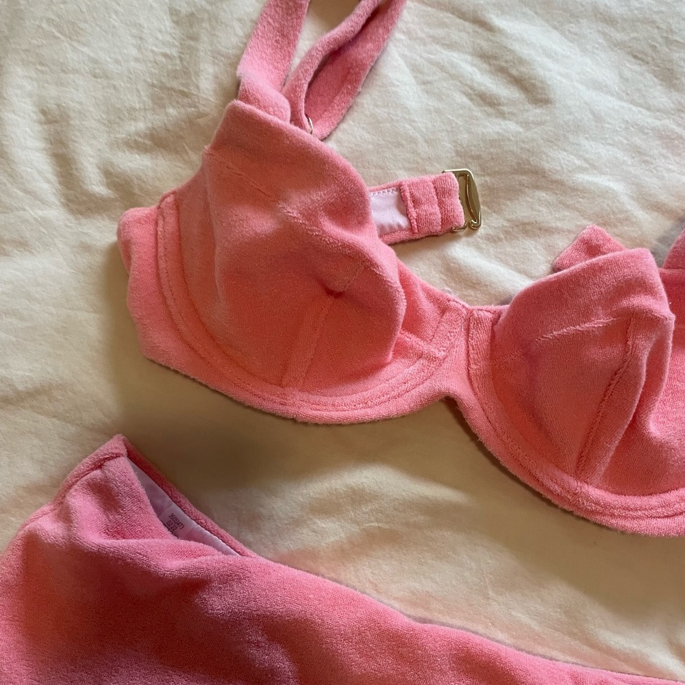 PINK TERRY high waisted bikini from Victoria’s Secret (34C Top) (XS Bottom)